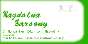 magdolna barsony business card